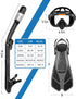 Ubekezele Women,4 1 Set Swimming,Snorkeling Snorkeling Gear for Adults Men in Snorkel with Panoramic View Diving Mask