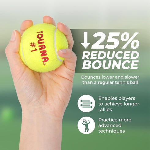 Pack Low Compression Tennis Balls - Tourna Green Dot