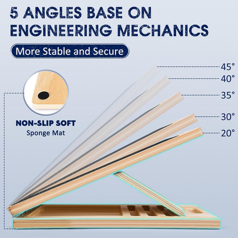 Portable Wooden Slant Board for Calf Stretching, Squats, Calf Stretcher, Pilates Physical Therapy Equipment, Adjustable