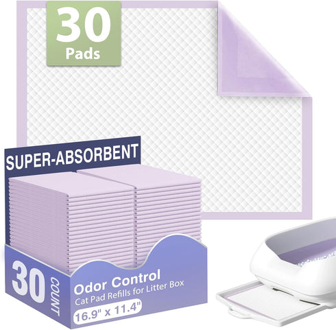 IMMCUTE Multi-Cat Litter Pads 16.9" X 11.4", 30 Ct, Odor Control, Thickened