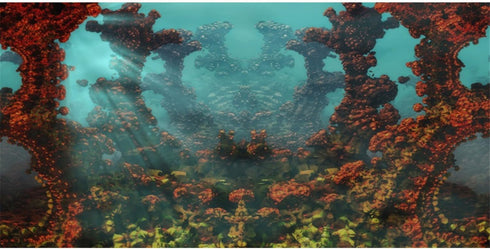 AWERT Underwater Aquarium Background - 60x24 inches Undersea World Fish Tank Background Vinyl