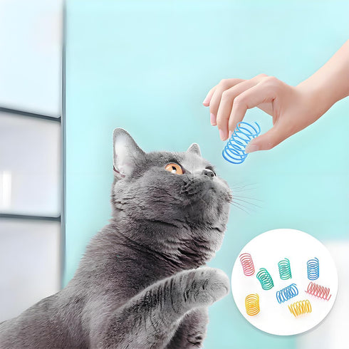 (12Pcs) Cat Toys Spring - Interactive Cat Toy & Kitten Toys with Durable Plastic Coils for Swatting, Biting, Hunting