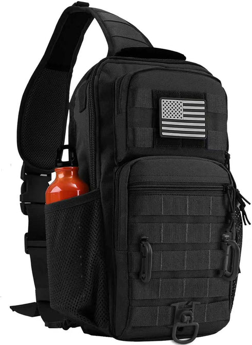 Rover Sling Pack Tactical Shoulder Sling Bag Backpack with Bottle Holder Crossbody