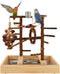 vibriskape Bird Playground, Natural Wood Bird Play Stand with Stand Perch, Swing, Toy,