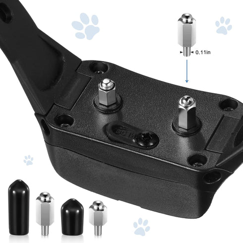 Hotop 12 Pcs Extra Contact Points for Dog Training Collars, Replacement Prongs with Conductive Rubber Caps