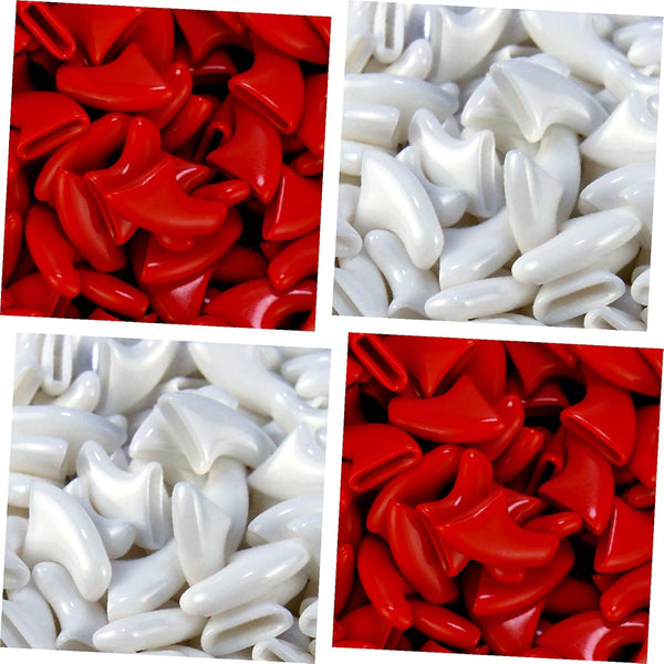 zetpo Cat Claw Covers 80 pcs | Cat Nail Caps with Adhesives and Applicators (M, Red, White)