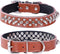 Adjustable Genuine Leather Spiked Studded Dog Collars for Small Medium Large Pets, Pit Bull Bulldog Pugs Husky (L,