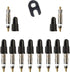 Presta Valve Cores with Removal Tool and 10 Cores and 10 Caps for Tubeless Tires. Mountain, Road Bike and BMX Compatible. Silver 10 Pack.
