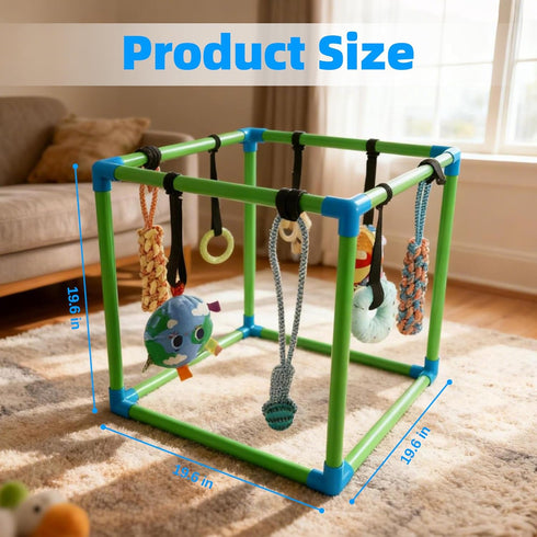 8 SpaceTime Puppy Play Gym with Hanging Toys,Interactive Dog Toys to Keep Them Busy,Puppy Chew