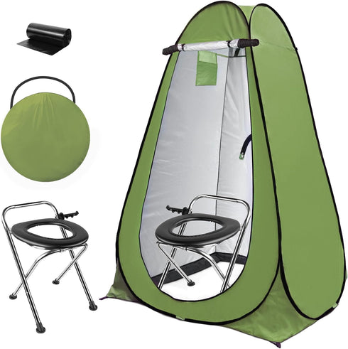 Anngrowy Pop Up Privacy Shower Tent - Portable Outdoor Camping Bathroom Toilet