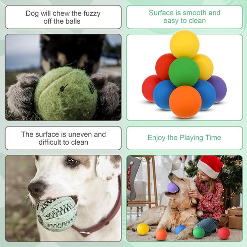 12 Pieces Colorful Rubber Dog Balls Tennis Balls for Fetch Training, 2.4 Inch Interactive Bounce and Floatable