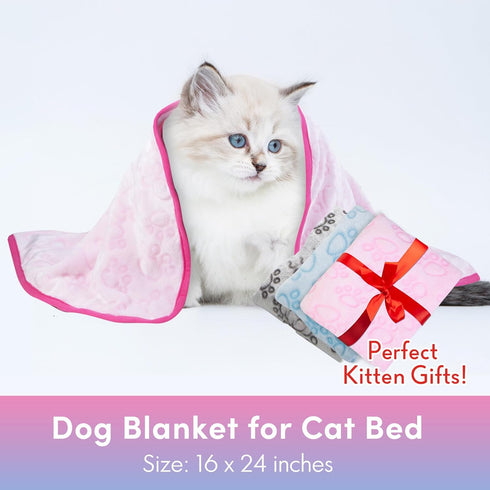 Stuffed 3pcs Premium Soft Dog Blankets, Calming Washable Cover for Bed Couch Crate Protection, 16 * 24 inches