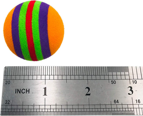 PET SHOW 15pcs Colorful Rainbow Soft Foam Interactive Cat Toy Balls for Indoor Cats & Small Dogs Quiet Playing