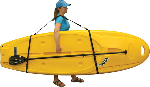 Pelican Universal Adjustable Sling for SUP & Kayak with Comfortable Carrying Shoulder Strap and Built-in Paddle Loop -