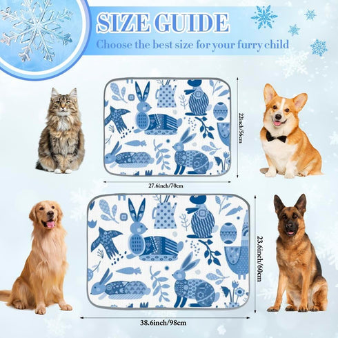 imiBBWQu Summer 27" 22" Cooling Pad Easter Pattern Travel Matt for Dogs Washable Cooling Dog Pad Dog Bed Mats Crate