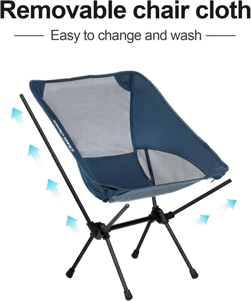 Backpacking CAMEL CROWN Portable Camping Chair Lightweight Compact Folding Chair Mesh for Outdoor Camp Travel Beach