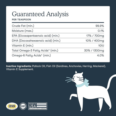 Fera Pet Organics Omega 3 Wild Caught Fish Oil for Dogs & Cats, 8 Oz, EPA & DHA Essential Fatty Acids, Vet Created