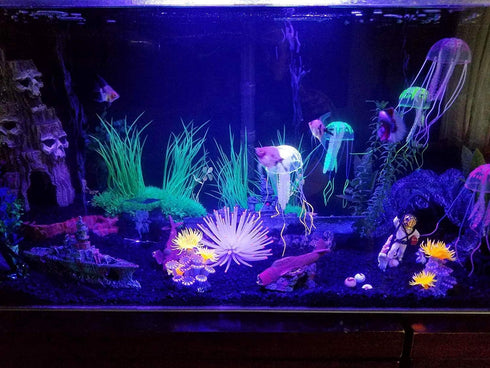 LED Aquarium Light, 7.5inch Colorful Submersible Fish Tank Light with Adjustable Brightness and Memory Function