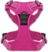 Voyager No Pull Dog Harness for Large Dogs, Adjustable Soft Pet Harness with Dual Leash Attachments, Fuchsia Nylon
