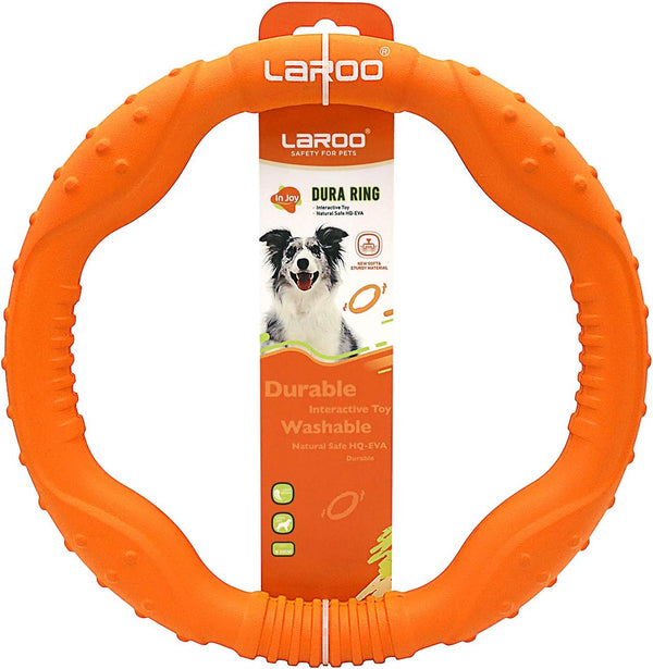 LaRoo Floating Flying Dog Disc Toys, Summer Pet Training Outdoor Chew Toys for Medium and Large Dogs (Large Orange/30cm)