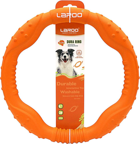 LaRoo Dog Toys for Large Dogs, Floatable Dog Flying Discs Tug Toy, Interactive Tug of War Ring Toy, Funny Fetch
