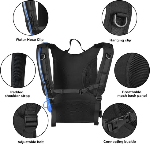 MOSISO Tactical Hydration Pack Backpack, Lightweight Military Daypack with 3L Water Bladder