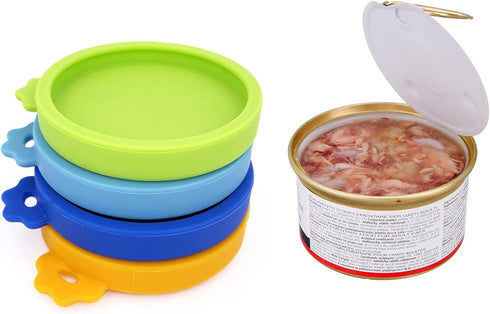 Comtim 3 Pack Cat Food Can Lids, Silicone Small Pet Food Can Covers for 3 oz Cat Food Cans