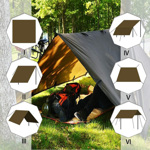 KALINCO Camping Tarp Waterproof, 10X12FT Hammock Rain Fly Tent for Backpacking & Hiking
