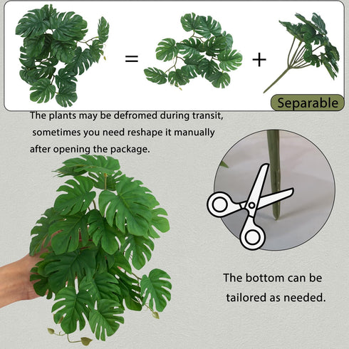 Fake Reptile Plants for Terrarium, Turtle Tank Plants with Suction Cup