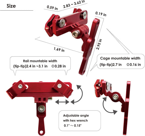 GORIX Bicycle Bottle Cage Adapter Mount, Adjustable MTB Road Bike Handlebar Water Bottle Holder (GX-SDLBC)