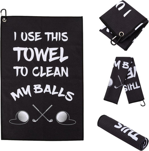 Golf Towel, Printed Golf Towels with Clip, Funny Golf Gifts for Men, Golfers, Birthday Gifts