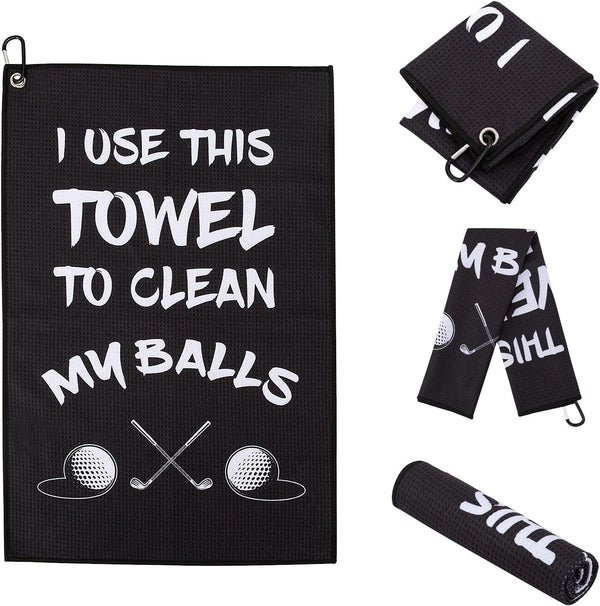 Golf Towel, Printed Golf Towels with Clip, Funny Golf Gifts for Men, Golfers, Birthday Gifts