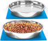 Shallow Dog Food Bowls, Non-Slip Food Grade Stainless Steel for Large Dogs - 8 Cups / 2 Quart (2 Pcs)