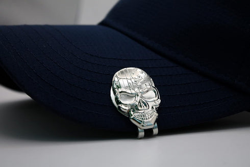 USA Skull Golf Ball Marker + Magnetic Hat Clip, Premium Quality Funny Unique Golf Gift, Accessories for Your Golfer