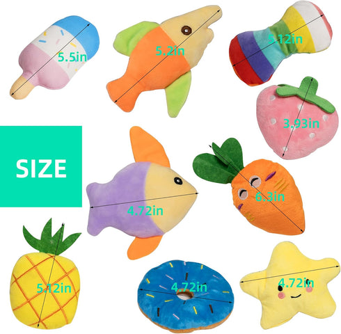 19 Pack Set Puppy Squeaky Dog Toys Plush Puppies,Cute Chew Pets Dog Toy with Squeakers for Small Dogs Playtime
