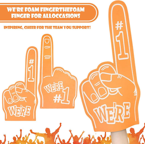 5 Pack 18 Inch 1 Giant Foam Finger We're Number DIY Hand Cheerleading Foam Fingers for Sports Cheer School Spirit Craft