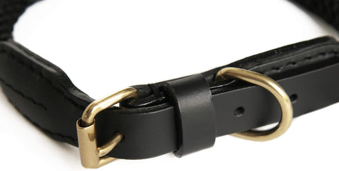 Alvalley Rope & Leather Dog Collar, Heavy-Duty Braided Collar for Training & Walking, Durable Polypropylene Rope