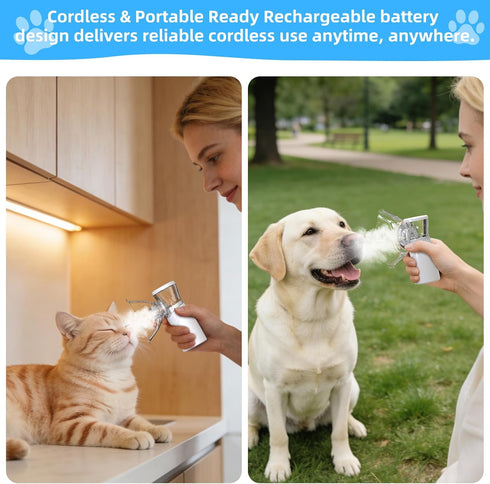 YFL 2 Portable Nebulizer for Pets Breathing Problems - Masks Nebulizer for Cats and Dogs, Low-Noise Battery Operated