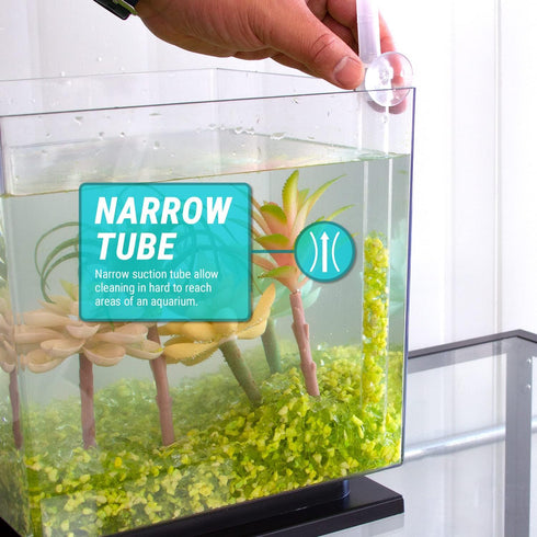 TERA PUMP Nano Aquarium Pump for Cleaning Gravel/Sand, BPA Free, Small Fish Safe Flow Control for Aquariums