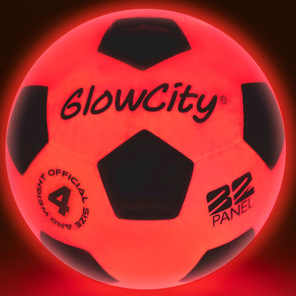 GlowCity Glow in The Dark Soccer Ball, Light Up Indoor/Outdoor Soccer Ball with 2 LED Lights, Pre-Installed Batteries