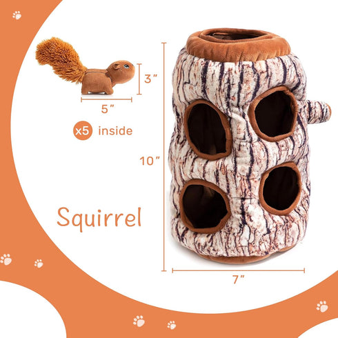 Interactive Plush Squirrel Dog Toy - Hide and Seek Puzzle for Engaging Play