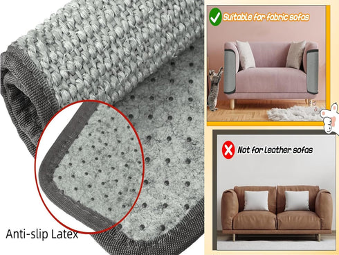 2 PCS Natural Sisal Cat Scratching Pads, Anti-Slip Furniture Protectors for Cat Scratchers, Sofa Bed Corner