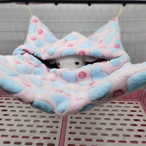 Small Animal Hanging Hammock, Pet Nap Sack Sleep Bag Bed for Ferret, Guinea-Pig, Sugar Glider, Hamster, Rat,