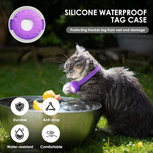 ZFSJTAG Smart Cat GPS Tracker, Cat Tracker Collar with Safety Elastic Buckle, Compatible with Apple Find My App (Only