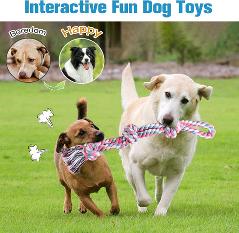 UPSKY 2 Pack Nearly Indestructible Dog Rope Toys for Medium to Large Breeds, Dental Chew Toys
