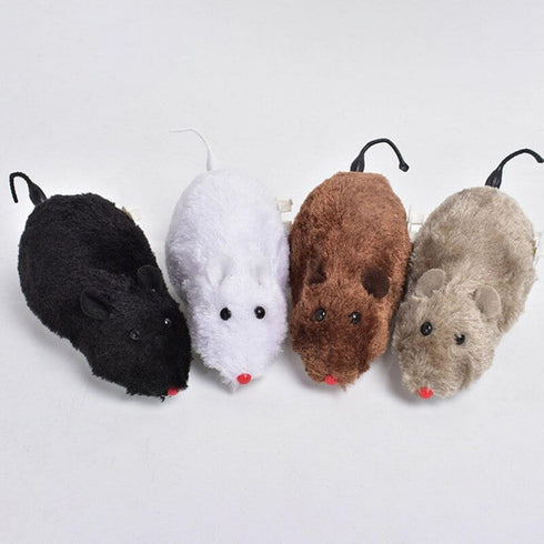 1 Pc Random Color Furry Mice Cat Toy, Wind Up Realistic Mouse Toys, Interactive Play Mouse Toy for Cat Kitten