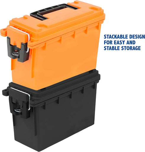 Sheffield 12630 Field Box, Water Resistant Ammo Storage Box for Pistol, Rifle, Shotgun, Stackable, Orange