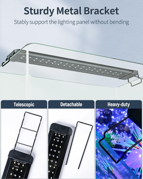 Pawfly12W Aquarium LED Light for 18 to 24 Inch Fish Tanks, Extendable with Full Spectrum Lights