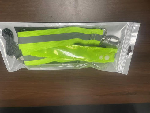 LED Belt Reflective Sash for Walking at Night - High Visibility Adjustable Safety Gear for Runners