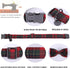 DOGWONG Christmas Red Plaid Dog Collar with Bowtie, Cute Durable Soft Cotton Collar for Small Medium Large Dogs
